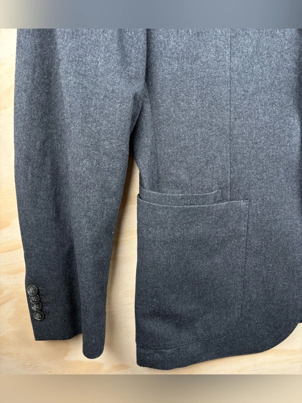 Banana Republic Slim Fit Blazer Men’s 40R Cotton Gray Patch Pocket 2 Buttons